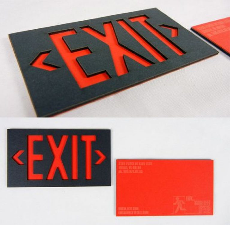 die cut business cards